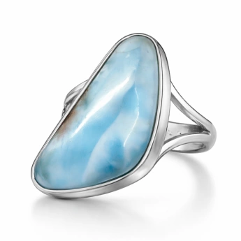 Stříbrný prsten s larimarem Noam