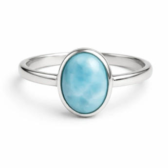 Stříbrný prsten larimar Bamoer