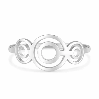 Ocelový prsten s geometrickým motivem Haya