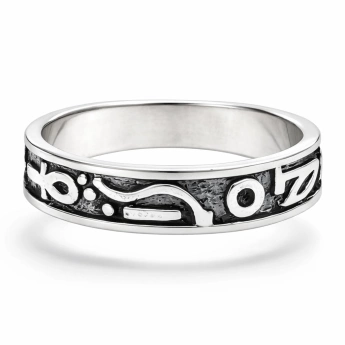 Stříbrný prsten se vzory Lincoln