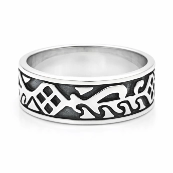 Stříbrný prsten s ornamenty Orvian