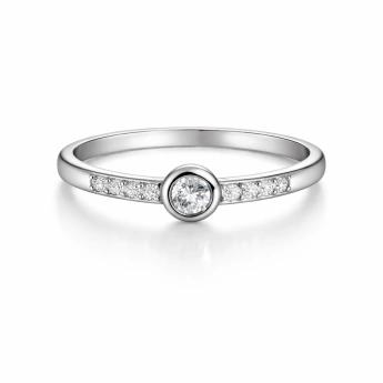 Stříbrný prsten se zirkony Elonie