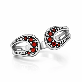 Stříbrný roztahovací prsten s českým granátem