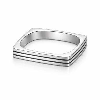 Stříbrný obdélníkový prsten Adeline