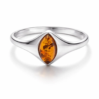 Stříbrný prsten s medovým jantarem Bonita