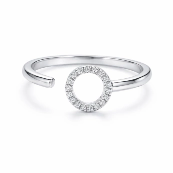 Stříbrný prsten se zirkonovým kruhem Amber