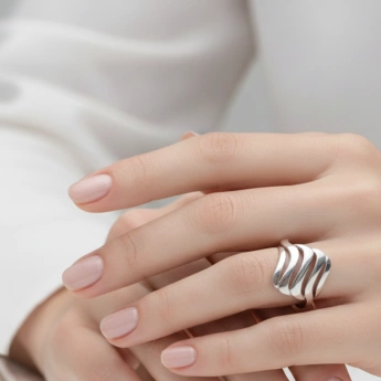 Stříbrný prsten vlnky Waves