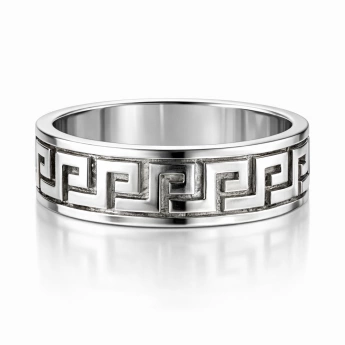 Stříbrný prsten s meandrovým vzorem Helios