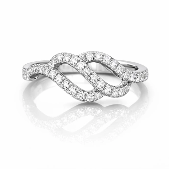 Stříbrný prsten vlnky se zirkony Grácie