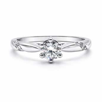 Stříbrný prsten s moissanitem Monaco