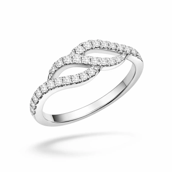 Stříbrný prsten vlnky se zirkony Grácie