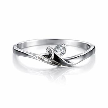 Stříbrný prsten se zirkonem Wave