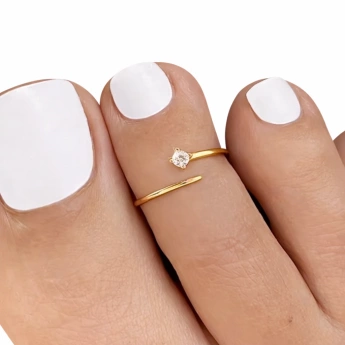 Stříbrný zlacený prsten se zirkonem Lumia