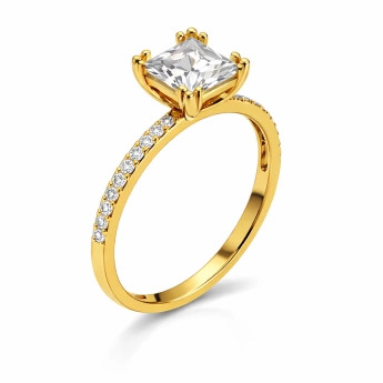 Stříbrný zlacený prsten se zirkonem Precisse