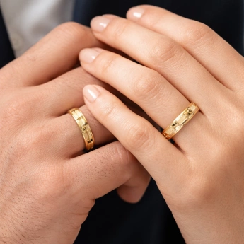 Stříbrné snubní prsteny zlacené Alessio