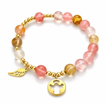 Náramek z růženínu a citrínu Auriele