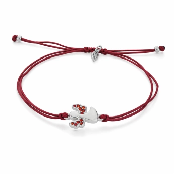 Stříbrný náramek Shamballa anděl s českým granátem Mario