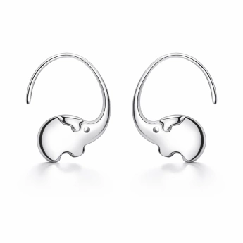 Stříbrné náušnice sloníci Elephants