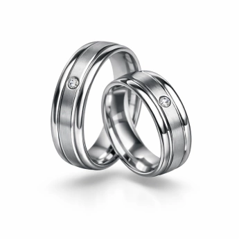 Ocelový snubní prsten se zirkonem Derien