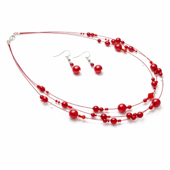 Bižuterní souprava červená Clum