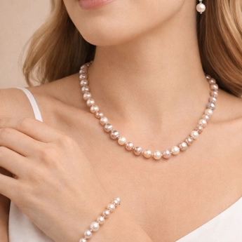 Souprava z multicolor říčních perel Mirelle