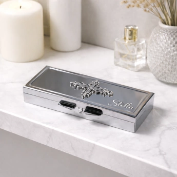 Šperkovnice - kov stříbrná s kamínky