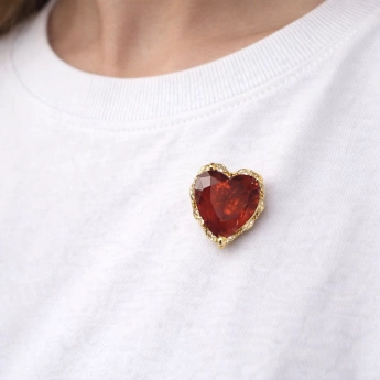 Brož Srdce se zirkonem