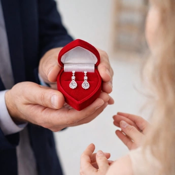 Dárková krabička na šperky srdce červená