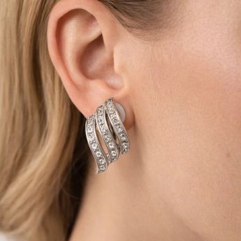 Klipsové náušnice štrasové Mona