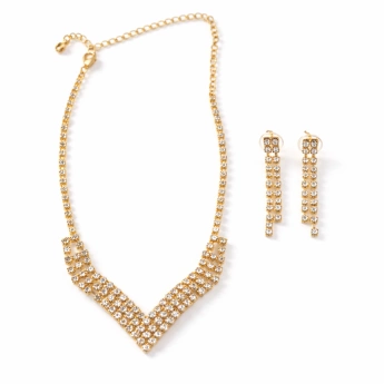 Štrasová zlacená souprava Glamour