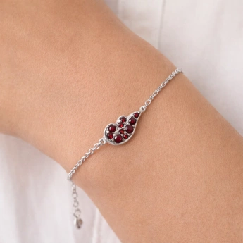 Stříbrný náramek křídlo český granát Aylin
