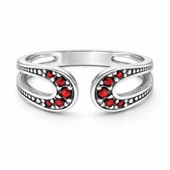 Stříbrný roztahovací prsten s českým granátem