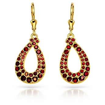 Stříbrné náušnice s českým granátem Silveria (rhodiované / zlacené)