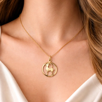 Stříbrný zlacený přívěsek znamení Kozoroh Capri