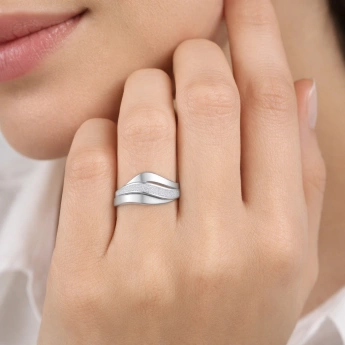 Stříbrný prsten vlnka Marella