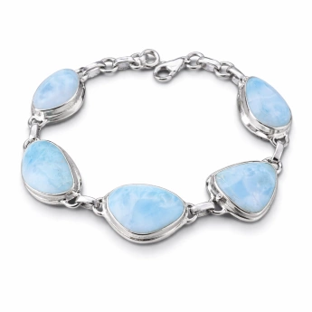 Stříbrný náramek s larimarem Doménica
