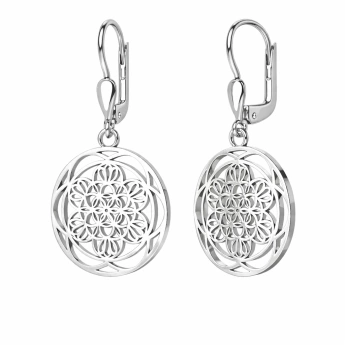 Stříbrné náušnice Mandala