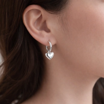 Stříbrné kruhové náušnice se srdíčkem Samson