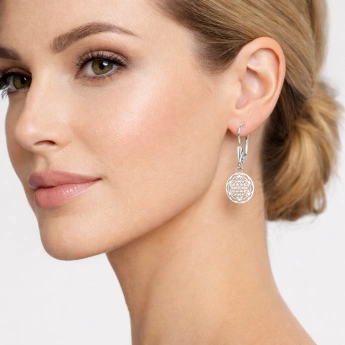 Stříbrné náušnice Mandala