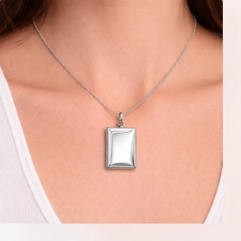 Stříbrný obdélníkový otevírací medailonek Vivien
