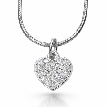 Stříbrný přívěsek srdce se zirkony Estel