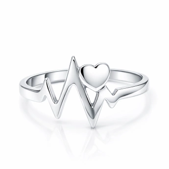 Stříbrný prsten tlukot srdce Madeline