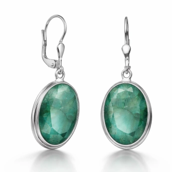 Stříbrné náušnice smaragd Wenus