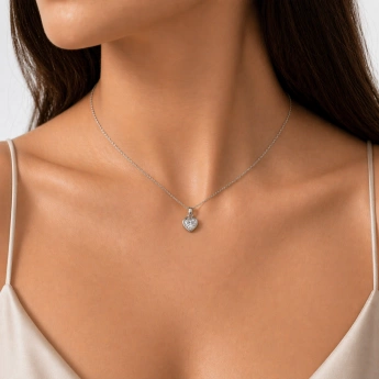 Stříbrný přívěsek srdce se zirkonem Amorelia