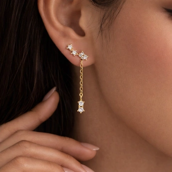 Stříbrné náušnice provlíkací kruhy Rose gold Yorika