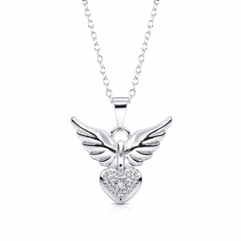 Stříbrný náhrdelník anděl se zirkony Yvone