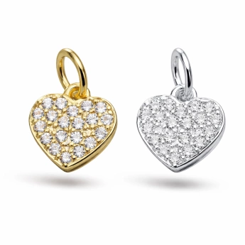 Stříbrný přívěsek srdce se zirkony Estel