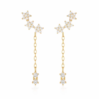 Stříbrné náušnice provlíkací kruhy Rose gold Yorika