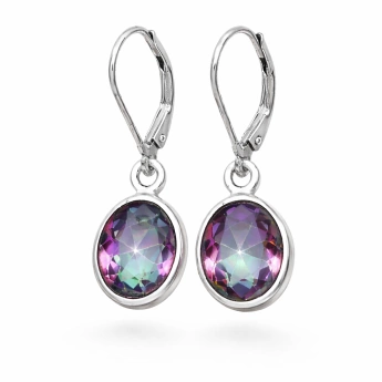 Stříbrné náušnice s mystickým topazem Carolyn