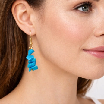 Náušnice visací s tyrkysem Tyky